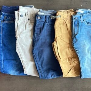 Kids pants bundle Bundle size 5- Blue, Tan, Gray